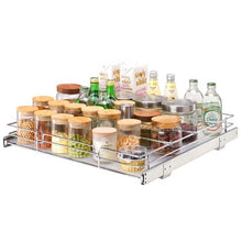 20W×21D×3.15H inches Heavy Duty Slide Out Pantry Shelves Steel Roll Out Drawers Sliding for Kitchen LX-C9265B