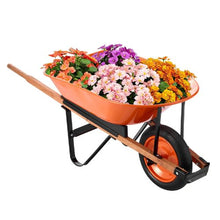 5 Cu. Ft. Garden Dump Cart – 330 lbs Capacity One Wheel Wheelbarrow with Metal Handle & 16" Wheel (1-Wheel)