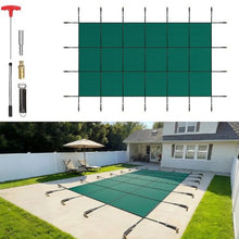 16x30 ft Inground Pool Safety Cover Mesh Winter Cover (Green)