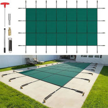 16x32 ft Inground Pool Safety Cover Mesh Winter Cover (Green)