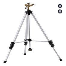 Impact Tripod Sprinkler Brass 360° Irrigation Sprinkler with Adjustable Height & 3/4" Connector for Yard (Gray)