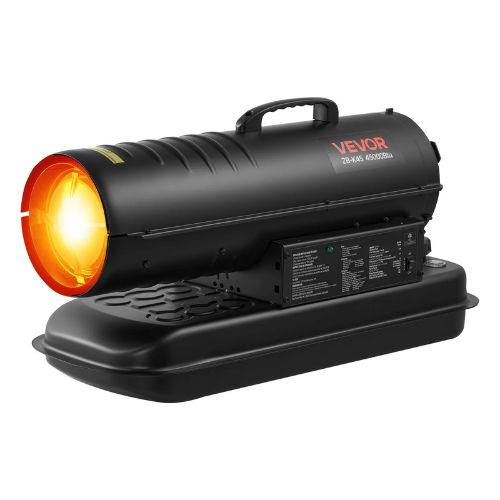 45,000 BTU Kerosene/Diesel Forced Air Torpedo Heater, Portable with Handle for Jobsite, Garage & Outdoor Use