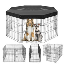 Dog Playpen 8-Panel 30"H Foldable Metal Pet Fence with Door & Oxford Cover