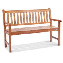 50-Inch Wood Outdoor Bench 800 lbs Capacity with Backrest and Armrests – Perfect for Garden Park Patio Yard Front Porch