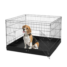 Dog Playpen 4-Panel 24" x 36" Foldable Metal Fence with Door & Pad
