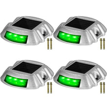 4-Pack Solar Driveway Lights, Waterproof LED Green for Pathway & Walkway