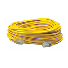100 ft. 12/3 SJTW Outdoor Extension Cord w/ Light End Yellow/Purple 2549SW0022 (Pack of 4)