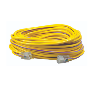 100 ft. 12/3 SJTW Outdoor Extension Cord w/ Light End Yellow/Purple 2549SW0022 (Pack of 4)