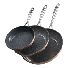 (3 Piece) Frying Pan Skillet Aluminum Egg Fry Pans Kitchen (Grey)