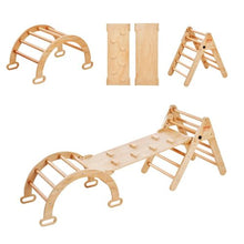 5-in-1 Pikler Triangle Set – Medium Wooden Montessori Climbing Gym with Ramp & Arch for Toddlers (1–3 Years)