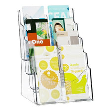 Acrylic Brochure Holder 4-Tier 8.5x11 Display Stand