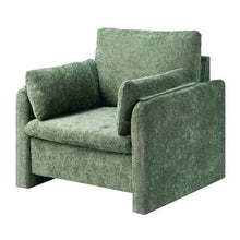 Green Modern Upholstered Accent Chair with Armrests for Living Room & Bedroom