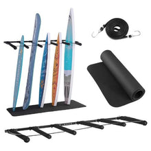 5 Tiers Vertical Surfboard Rack with Sponge Pad Surf Board Holder for Snowboards Kiteboards Shortboard
