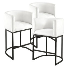 25 Inch Counter Height Stools with Backrest for Kitchen Dining Room (White)