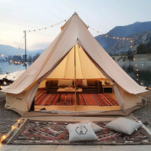 7m Canvas Bell Tent – 4 Season Yurt Tent with Stove Jack for 12 Person Camping
