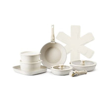 17 Piece Pots and Pans Set Nonstick Granite Cookware Set for Kitchen (White)