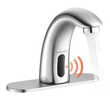 9/16" Touchless Motion Sensor Bathroom Faucet, Battery-Operated with Cover Plate, Adjustable Temp, Brushed Nickel