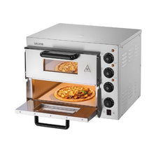 14" Commercial Countertop Pizza Oven Double Deck Stainless Steel Electric Oven with Stone for Restaurant & Home Baking