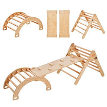 5-in-1 Pikler Triangle Set – Wooden Montessori Climbing Gym with Ramp & Arch for Toddlers (1–3 Years)