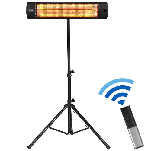 1500W Infrared Outdoor Heater with Remote, LED Screen, 3-Speed & Timer for Patio or Indoor Use EATB28-80