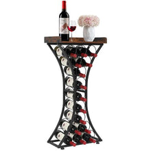 14 Bottles Wine Rack with Wood Tableto Cabinet For Home Bar Kitchen (8 Layers)