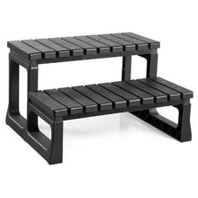 2-Step Hot Tub Steps 23.6" Wide 320 lb Capacity Spa Stairs for Hot Tubs Pools & Campers (Black)