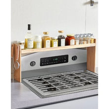 "Over Stove Spice Shelf with 6 Hooks - Kitchen Spice Organizer & Countertop Storage Solution Easy to Assemble"