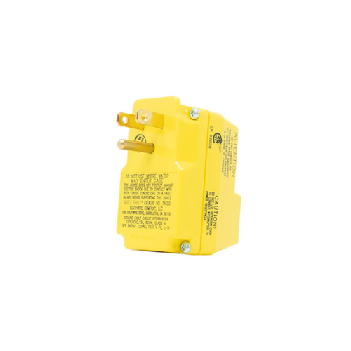 120V 15A Single Outlet Right Angle GFCI Adapter Yellow 14650013-6 (Pack of 6)