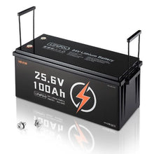 24V 100Ah LiFePO4 Battery 50A BMS 2560Wh Deep Cycle Low Temp Protection for RV Marine