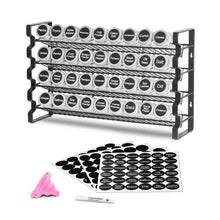 "18x11 in Spice Rack Organizer - Set with 36 Spice Jars Lids Labels & Funnel Kitchen & Pantry Storage"