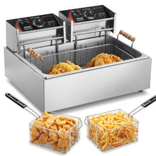 Commercial Deep Fryer 3000W Electric Turkey Fryer 18Qt/17L Stainless Steel with 3 Baskets (Silver)