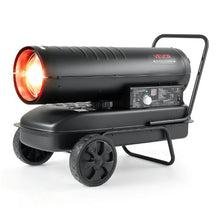 Forced Air Kerosene Heater 125,000 BTU Diesel Torpedo Heater Portable with Wheels & Thermostat (Black)