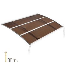 39" x 59" Door Awning Canopy with Metal Brackets Polycarbonate (Brown)