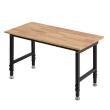 48 x 24-Inch Adjustable Workbench 1500 LBS Capacity 26.3-40.2-Inch Height Oak Wood Top