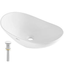 23.3" Oval Vessel Sink White Ceramic Above Counter Bathroom Basin