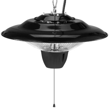 1500W Hanging Patio Heater, Outdoor/Indoor Electric Infrared Ceiling Heater with Pull Cord & Adjustable Chain, IP34 Rated for Porch, Patio, or Studio