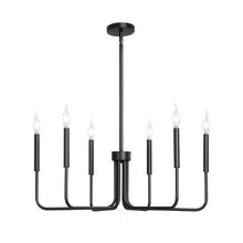 6-Light Black Farmhouse Chandelier Adjustable Height Hanging Light Fixture for Dining Room Bedroom Foyer Kitchen & Living Room