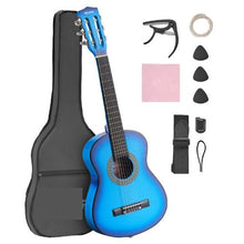 30 Inch Classical Guitar Starter Kit Blue Basswood Guitar with Gig Bag & Accessories