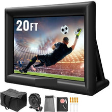 20FT Inflatable Movie Screen Outdoor Projector Screen 350W Blower Front/Rear Projection