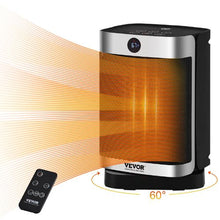 1500W Ceramic Space Heater with Thermostat & Remote, 2-Level Quiet Fan for Office or Room