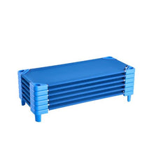 52" x 23" Blue Stackable Toddler Nap Cots with Portable Daycare Beds for Preschool & Kids (Pack of 6)