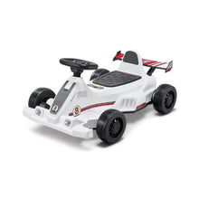 Electric Go-Kart for Kids 6V Battery Powered, 2 MPH Constant Speed, LED Headlight & Horn Ages 2+ White