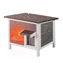 Weatherproof Outdoor Cat House with Foam Insulation PVC Door Flaps Open Roof 24"L x 20"W x 21"H