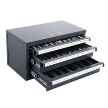 Three-Drawer Steel End Mill Organizer 29 Compartments, 1/8"–1" Capacity Stackable with Labels