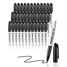 36-Pack Permanent Markers Fine Point Quick-Drying & Fade-Resistant for Various Surfaces (Black)