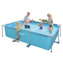 118 x 78 x 30 Inch Rectangular Frame Pool – Steel Metal Above Ground Swimming Pool 1046 Gallon Easy Setup