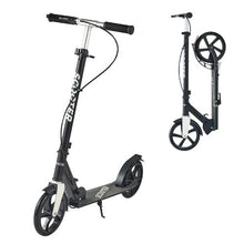 Kick Scooter for Kids 8+ Teens & Adults – 2-Wheel Adjustable Handlebar Anti-Slip Deck Foldable Black & Silver Up to 220 lbs