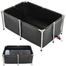 126.8-Gal Foldable PVC Koi Fish Pond with Stable Frame & Drain Valve