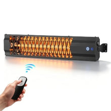 Infrared Heater 1500W Electric Space Heater Remote & Switch Control Cold-Rolled Steel (Black)