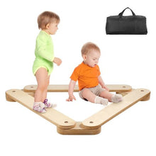 Balance Beam Stepping Stones 3 PCS Wooden Boards, Montessori Toy for Kids 2-6 Indoor/Outdoor Gymnastics Course